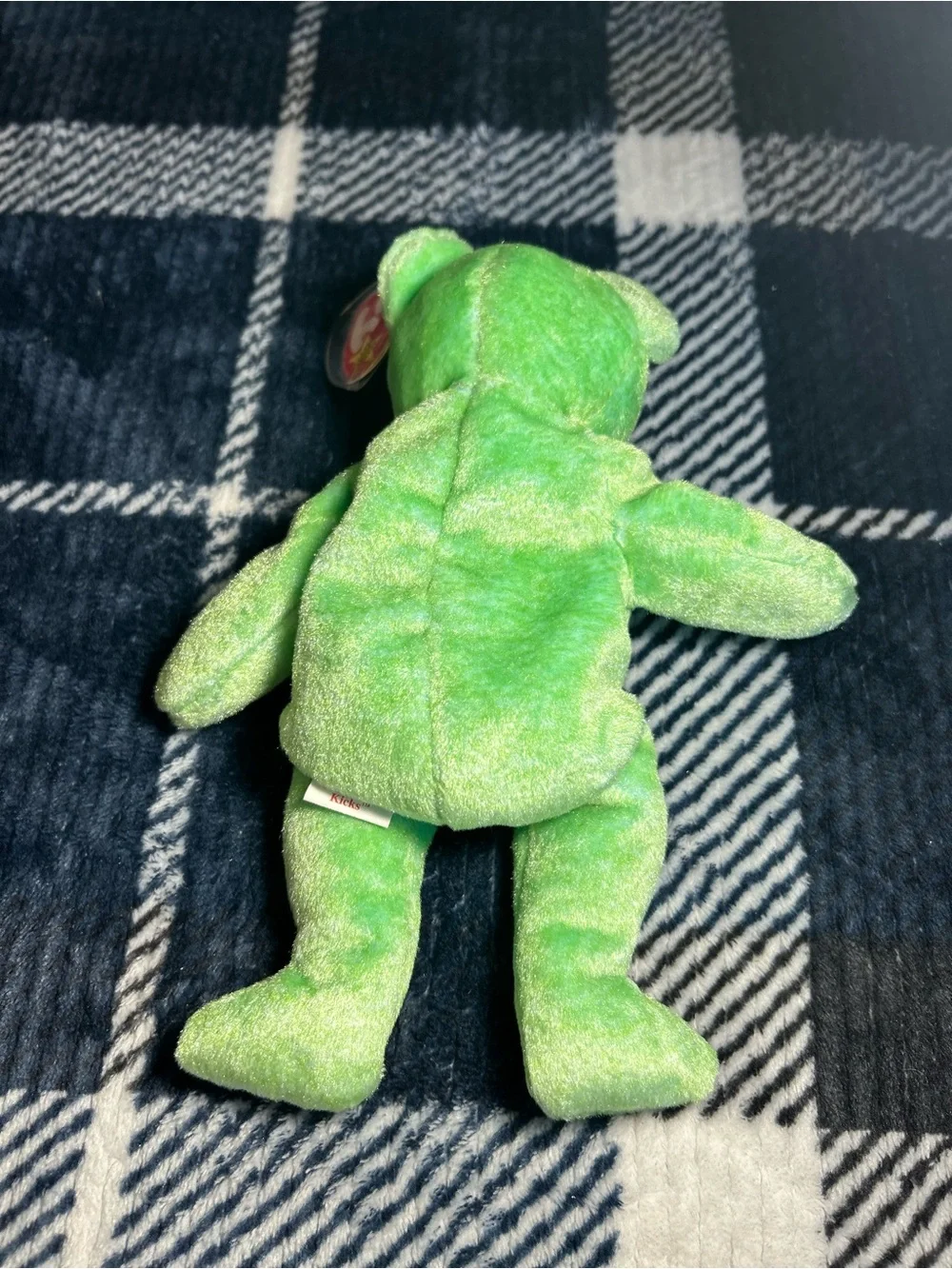 Ty Beanie Baby Green Soccer Bear ‘Kicks’